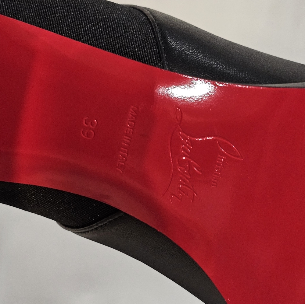 New Christian Louboutin Calfskin 70 Chelsea Ankle Boots Size 39 - Picture 5 of 11